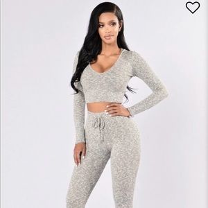 Grey hoodie two piece